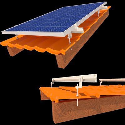 InstallKit IK-M-1 Комплект крепления солнечных панелей до 1005мм металлочерепица профнастил шифер фото