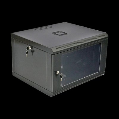 6U Шкаф 19" , 600x500x373мм (Ш*Г*В), эконом, акриловое стекло, черный фото