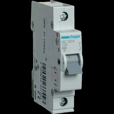 Hager In=20А «C» 6kA MC120A Автоматический выключатель фото