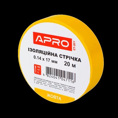 APRO 0.14х17 мм 20 м Iзоляцiйна стрiчка жовта  фото