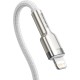 Кабель Baseus Cafule Metal USB-C-Lightning, 1м White (6953156202078)