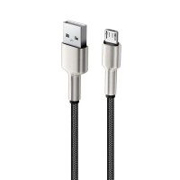 Кабель ColorWay USB - micro USB (M/M), Metal Head, 2.4 А, 1 м, Black (CW-CBUM046-BK)