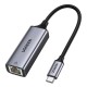 Перехідник USB 3.1 Type-C --> Ethernet RJ45 1000 Mb CM199 UGREEN Косм. Сірий