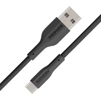 Кабель Promate xCord-AC USB - USB Type-C (M/M), 1 м, Black (xcord-ac.black)