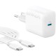 Мережевий зарядний пристрій Anker PowerPort 312 White, 20 W USB Type-C (B2347G21) + кабель USB Type-C