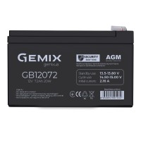 Акумуляторна батарея Gemix 12V 7.2AH (GB12072), Black, AGM