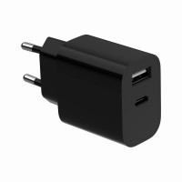 Мережевий зарядний пристрій Gembird (1USBх2.4A + 1USB-Cх2.4A) Black (TA-UC-2AC12-01-BK)