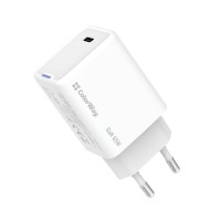 Мережевий зарядний пристрій ColorWay GaN Mini 65W PD Port PPS USB-C White (CW-CHS049PD-WT)