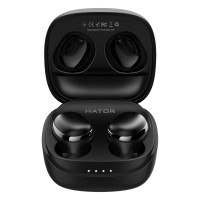 Bluetooth-гарнiтура Hator Hyреrpunk Truedots HD SyncHUB Black (HTA411)