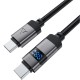 Кабель USB 2.0 USB-C to USB-C, 1.2 м, 60W, 3.0A, digital display Black, C15-03 Acefast