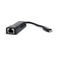 Адаптер Cablexpert USB Type-C - RJ-45 (M/F), 0.15 м, чорний (A-CM-LAN-01)