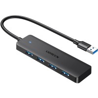 Хаб USB 3.0 -> 4хUSB 3.0 Hub 0,15 м кабель Space Gray CM219 Ugreen