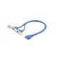 Планка розширення Cablexpert USB - 10-pin (F/M), 0.44 м, синій (CC-USB3-RECEPTACLE)