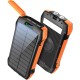 УМБ Choetech Wireless 20000mAh 20W PD,QC3.0 3USB-A,solar panel, Qi-5W Black-Orange