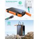 УМБ Choetech Wireless 20000mAh 20W PD,QC3.0 3USB-A,solar panel, Qi-5W Black-Orange