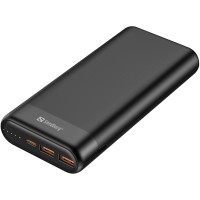 УМБ Sandberg 20000mAh 65W 3A, PD,QC3.0, Always-ON-Mode, USB, 2хType-C OUT, кабель 100W 0.5m