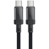 Кабель USB 2.0 USB-C to USB-C, 1.2 м, 60W, 3.0A, stainless steel Black, C12-03 Acefast