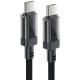 Кабель USB 2.0 USB-C to USB-C, 1.2 м, 60W, 3.0A, stainless steel Black, C12-03 Acefast