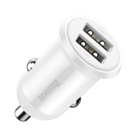 Автомобільний зарядний пристрій Baseus Grain Pro 4.8A 2USB White (CCALLP-02)