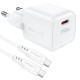 Зарядний пристрій USB-C 20W Gan A73 mini + USB-C cable Fast Charger White Acefast