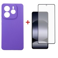 Чохол-накладка Dengos Carbon для Xiaomi Redmi Note 14 5G Purple (DG-KM-129) + захисне скло