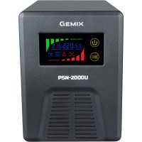 ДБЖ Gemix PSN-2000U, 2000VA/1200W 12V/220V, 7/13/18A, 3*Schuko, без АКБ