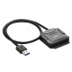 Перехідник USB 3.0 Type-А --> SATA III (F) + DC Adapter, чорний,CR108 UGREEN