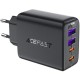 Зарядний пристрій 4xUSB 45W (2xUSB-C+2xUSB-A) Gan A61 Fast Charger Black Acefast