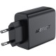 Зарядний пристрій 4xUSB 45W (2xUSB-C+2xUSB-A) Gan A61 Fast Charger Black Acefast