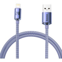 Кабель Baseus Crystal Shine USB - Lightning, 2.4A, 2м Purple (CAJY000105)