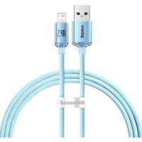 Кабель Baseus Crystal Shine USB - Lightning, 2.4A, 2м Sky Blue (CAJY001203)