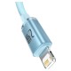 Кабель Baseus Crystal Shine USB - Lightning, 2.4A, 2м Sky Blue (CAJY001203)