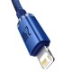 Кабель Baseus Crystal Shine USB - Lightning, 2.4A, 2м Blue (CAJY000103)