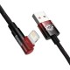 Кабель Baseus MVP 2 USB - Lightning, 2.4A, 1м Black/Red (CAVP000020)