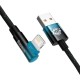 Кабель Baseus MVP 2 USB - Lightning, 2.4A, 1м Black/Blue (CAVP000021)