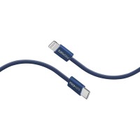 Кабель Promate USB Type-C - Lightning (M/M), 3 A, 27 W, 1.2 м, EcoLine-Ci120 Navy (ecoline-ci120.navy)