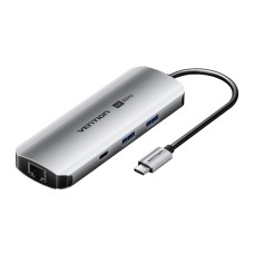 Док-станція USB3.1 Type-C --> HDMI 4K60Hz/USB 3.0x2/RJ45/SD/TF/3.5mm/PD 100W Hub 9-in-1 Vention