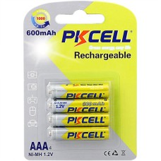 Акумулятор AAA 600mAh, 1.2V Ni-MH, rechargeable battery, PKCELL, 4pcs/card