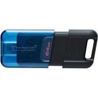 USB Flash Kingston 64GB USB 3.2 Type-C Data Traveler 80M Black/Blue, Retail