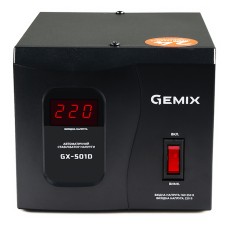 Стабілізатор напруги Gemix GX-501D, 500ВА/350Вт, цифрові індикатори, пластиковий корпус