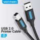 Кабель USB AM-BM, 1.5 м, 480Mbps Printer PVC чорний Vention