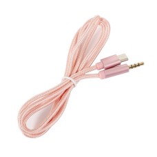 Кабель AUX Type-C - TRRS Audio 3.5мм Male/Male 1м Pink