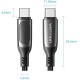 Кабель USB 3.1 Type-C M-M, 1.2 м, 100W, З дисплеєм Чорний Zinc Alloy Vention