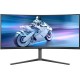 TFT 34" Philips 34M2C6500, QD-OLED, 175hz, вигн, WQHD, 2xHDMI, DP, USB-hub, HAS, cинювато-сірий