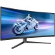 TFT 34" Philips 34M2C6500, QD-OLED, 175hz, вигн, WQHD, 2xHDMI, DP, USB-hub, HAS, cинювато-сірий