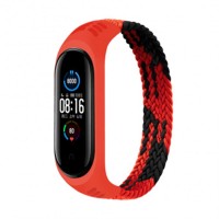 Ремінець BeCover Elastic Nylon Style для Xiaomi Mi Smart Band 5/Mi Smart Band 6 Size L Black/Red (706157)