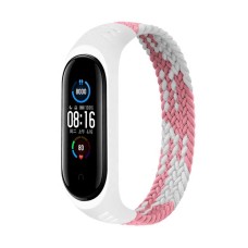 Ремінець BeCover Elastic Nylon Style для Xiaomi Mi Smart Band 5/Mi Smart Band 6 Size L Pink/White (706164)