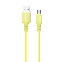 Кабель ColorWay USB - USB Type-C (M/M), soft silicone, 2.4 А, 1 м, Yellow (CW-CBUC043-Y)