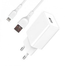 Зарядний пристрій SkyDolphin SC36L (1USB, 2.4A) White (MZP-000116) + кабель Lightning