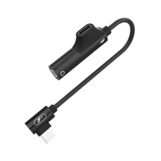 Перехідник SkyDolphin AU03 USB USB-C - Jack 3.5 + USB-C (M/F), Black (ADPT-00027)